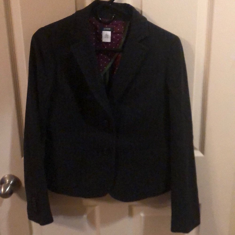 Charcoal gray pinstriped wool J. Crew blazer Size 4